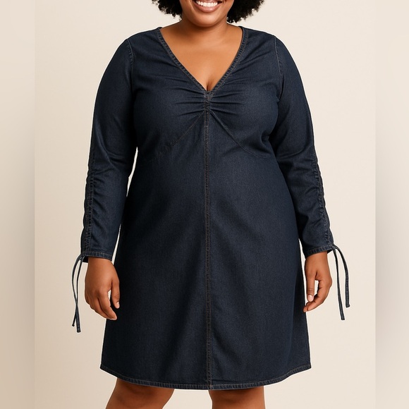 Vintage FUBU Denim Dress Size 16W Y2K Hip Hop Streetwear Long Sleeve - Picture 1 of 12